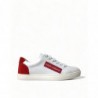 Scarpe da ginnastica basse in pelle bianca rossa - EU36/US5.5