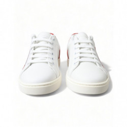 Scarpe da ginnastica basse in pelle bianca rossa - EU36/US5.5