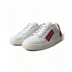 Scarpe da ginnastica basse in pelle bianca rossa - EU36/US5.5