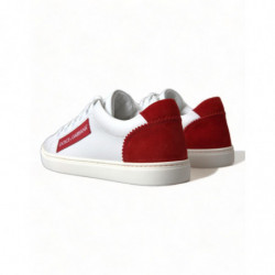 Scarpe da ginnastica basse in pelle bianca rossa - EU36/US5.5