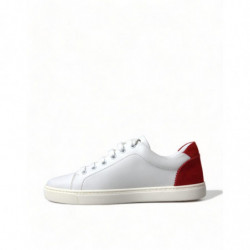 Scarpe da ginnastica basse in pelle bianca rossa - EU36/US5.5