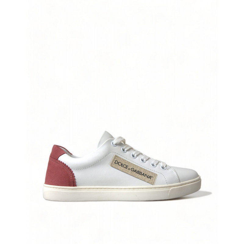 Scarpe da ginnastica basse in pelle rosa bianca - EU35/US4.5