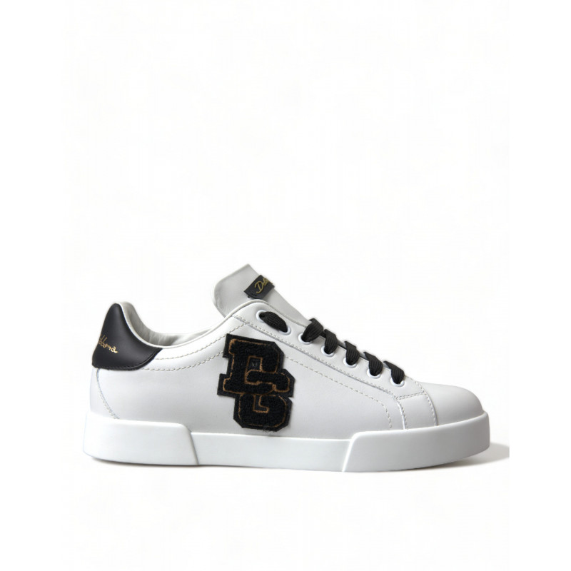 Scarpe da ginnastica in pelle Portofino bianche nere - EU40.5/US7.5