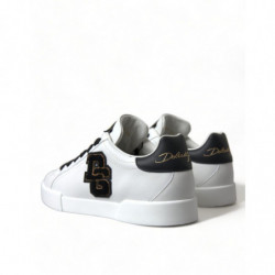 Scarpe da ginnastica in pelle Portofino bianche nere - EU40.5/US7.5
