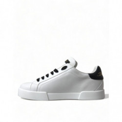 Scarpe da ginnastica in pelle Portofino bianche nere - EU40.5/US7.5