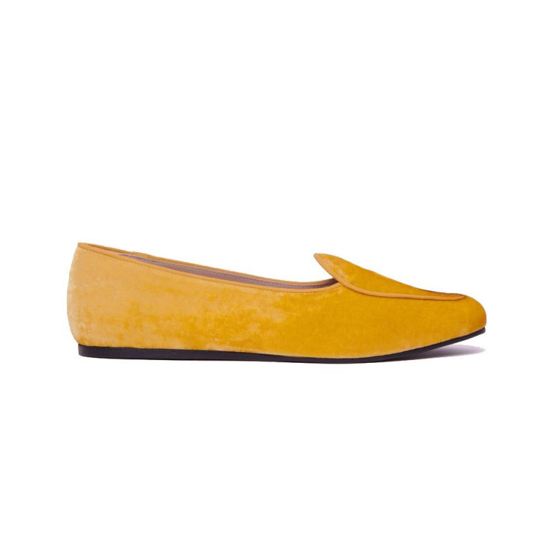 Scarpa piatta in pelle di vitello gialla - EU40/US10