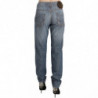 Pantaloni slim fit in denim a vita bassa in cotone lavato blu - W31