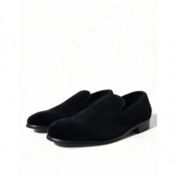 Mocassini in velluto nero Scarpe eleganti formali - EU45.5/US12.5
