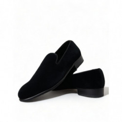 Mocassini in velluto nero Scarpe eleganti formali - EU45.5/US12.5