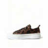 Scarpe da ginnastica in tela leopardata marrone - EU43.5/US10.5