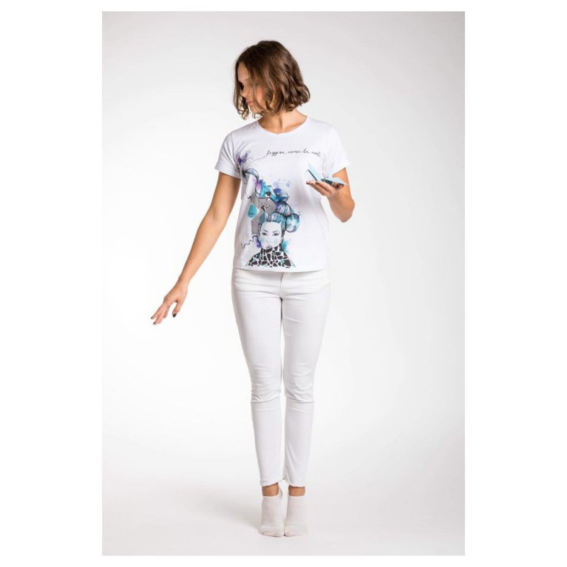 Top e T-shirt in viscosa bianca - L