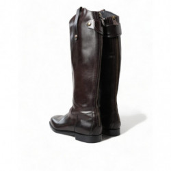 Scarpe stivali da uomo alti al ginocchio in pelle marrone - EU44/US11