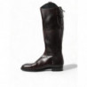 Scarpe stivali da uomo alti al ginocchio in pelle marrone - EU44/US11