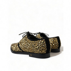 Scarpe eleganti derby decorate in oro nero - EU45/US12