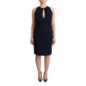 Abito tubino al ginocchio senza maniche blu navy - IT44-L