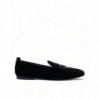 Scarpe eleganti mocassini corona cristalli velluto nero - EU43/US10