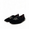 Scarpe eleganti mocassini corona cristalli velluto nero - EU43/US10