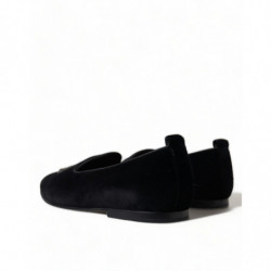 Scarpe eleganti mocassini corona cristalli velluto nero - EU43/US10