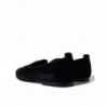 Scarpe eleganti mocassini corona cristalli velluto nero - EU43/US10