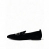 Scarpe eleganti mocassini corona cristalli velluto nero - EU43/US10