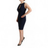 Abito tubino al ginocchio senza maniche blu navy - IT44-L