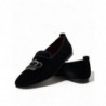 Scarpe eleganti mocassini corona cristalli velluto nero - EU43/US10