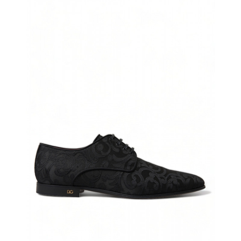 Scarpe eleganti derby stringate jacquard nere - EU43.5/US10.5