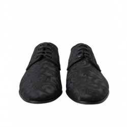 Scarpe eleganti derby stringate jacquard nere - EU43.5/US10.5