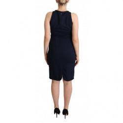 Abito tubino al ginocchio senza maniche blu navy - IT44-L