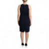 Abito tubino al ginocchio senza maniche blu navy - IT44-L
