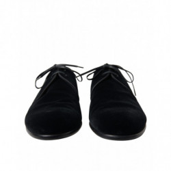 Scarpe eleganti derby formali con lacci in velluto nero - EU44/US11
