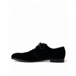 Scarpe eleganti derby formali con lacci in velluto nero - EU44/US11