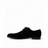 Scarpe eleganti derby formali con lacci in velluto nero - EU44/US11