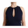 Abito tubino al ginocchio senza maniche blu navy - IT44-L