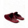 Scarpe diapositive ricamo corona dorata velluto bordeaux - EU45/US12