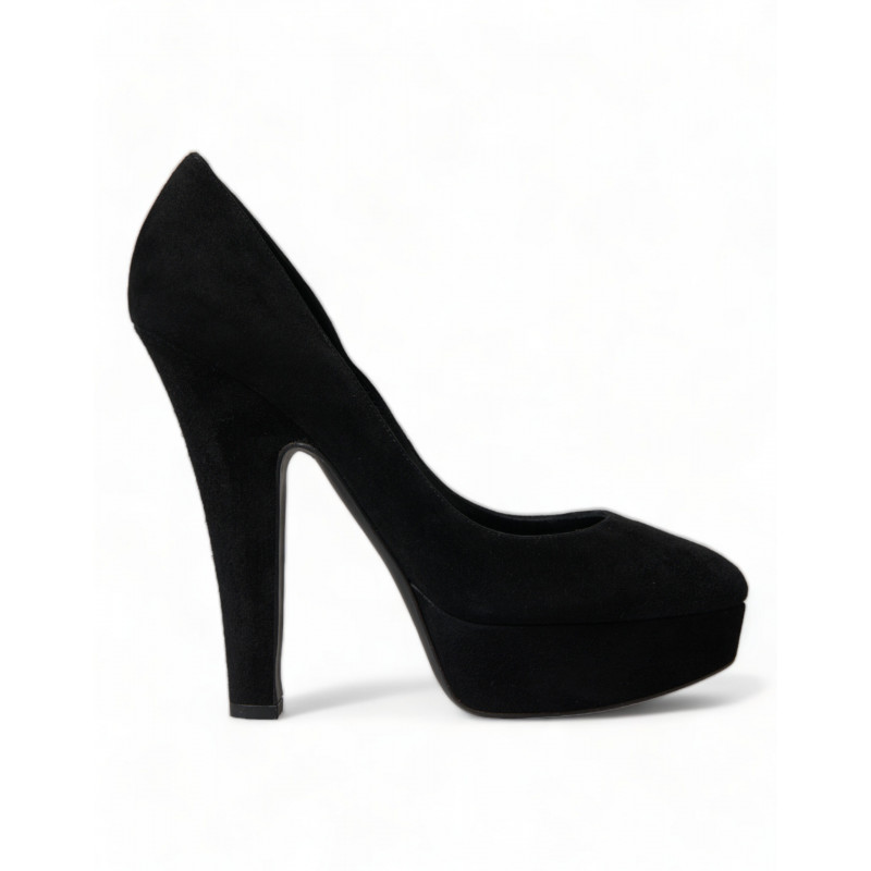 Scarpe décolleté tacco plateau pelle scamosciata nera - EU40/US9.5