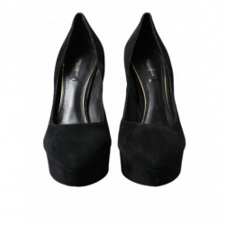 Scarpe décolleté tacco plateau pelle scamosciata nera - EU40/US9.5
