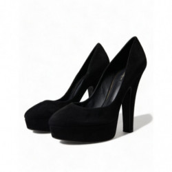 Scarpe décolleté tacco plateau pelle scamosciata nera - EU40/US9.5