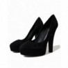 Scarpe décolleté tacco plateau pelle scamosciata nera - EU40/US9.5