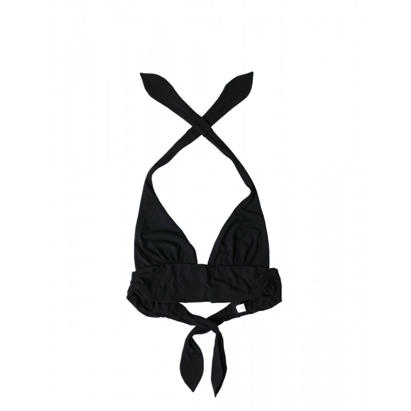 Bikini top allacciato costume da bagno elasticizzato nylon nero - I