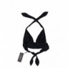 Bikini top allacciato costume da bagno elasticizzato nylon nero - I