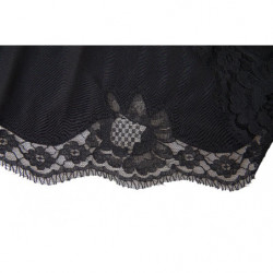 Intimo superiore canotta indumenti da notte seta pizzo nero - IT1 - XS