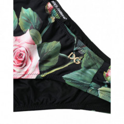 Bikini da spiaggia con fondo floreale nero - IT3 - M
