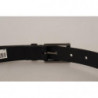 Cintura fibbia logo acciaio vintage pelle vitello nera - 90 CM / 36
