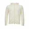 Cardigan con cappuccio in lana bianca con zip - IT50 - M-L