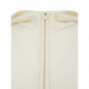 Cardigan con cappuccio in lana bianca con zip - IT50 - M-L