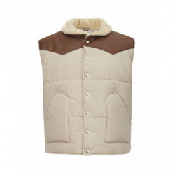 Gilet trapuntato beige -...