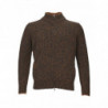Maglione Finto Lana Marrone con Zip - IT50 - M-L