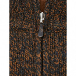 Maglione Finto Lana Marrone con Zip - IT50 - M-L