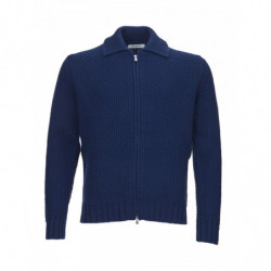 Maglia in Lana Blu con Zip...
